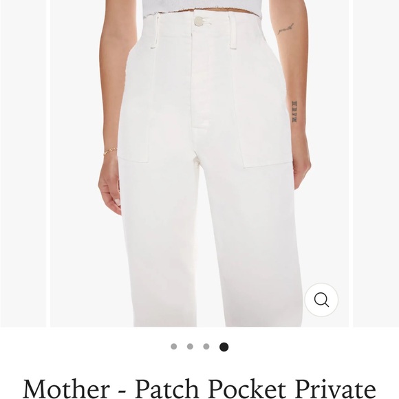Mother Denim Patch Pocket Private Ankle Fray in cream puffs - Picture 3 of 6